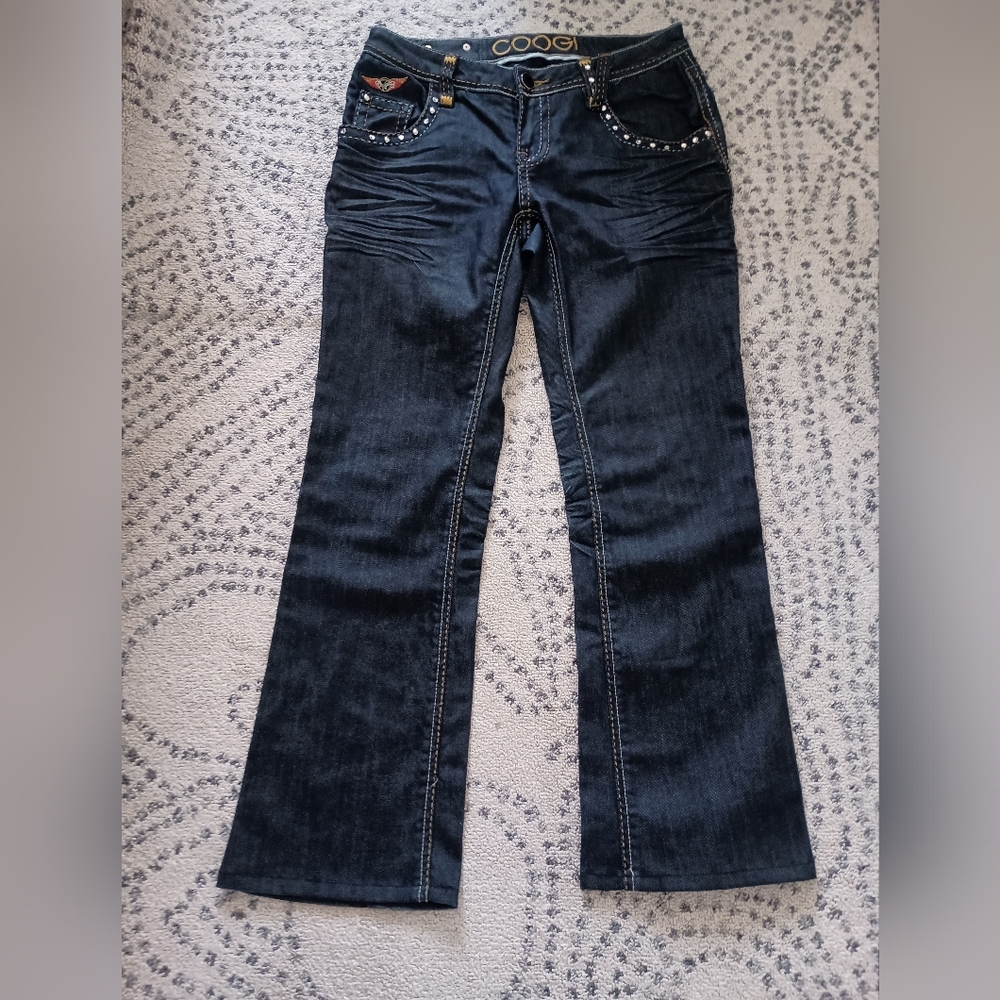 Vintage COOGI Black Flare Wide Leg Jeans - Size 9/10
